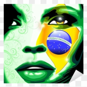 Ritratto Ragazza Bandiera Brasile-brazil Flag Girl's - Brazil Flag