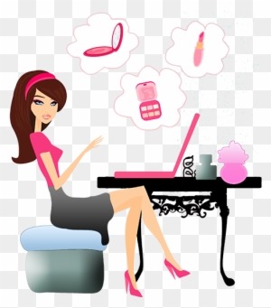 Top 5 Fashionable And Affordable Websites - Woman Online Shopping Clip Art Png