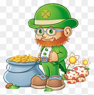 Pin By Dizzy Lizzy On All St - Leprechaun With Pot Of Gold Clipart