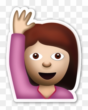 Happy Person Raising One Hand - Raise Hand Emoji Png