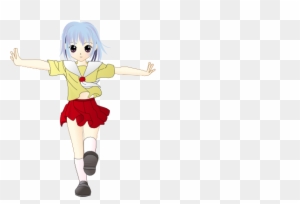 This Free Clip Arts Design Of Walking Anime School - Walking Girl