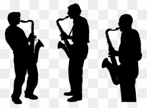 Saxophone Silhouette Musician Musical Ensemble - Playing Music Black Figures