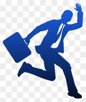 Free Vector Businessman Running In Blue Color - Running Business Man Icon