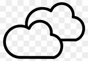 Cloudy Weather Symbol Outline Of Two Clouds Vector - Cloudy Weather Symbol