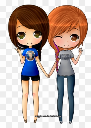 Two Best Friends Girls Drawing Free Transparent Png Clipart Images Download