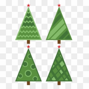 Christmas Tree Set Retro Svg Scrapbook Cut File Cute - Christmas Tree