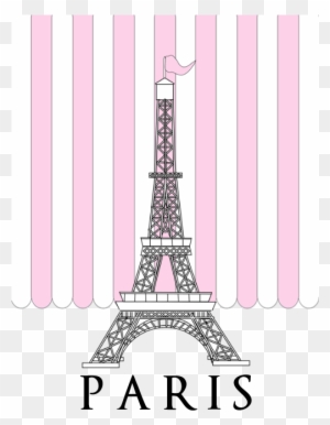 Favorite - Cafepress Pink Paris Eiffel Tower Stripes 84" Curtains