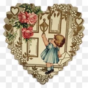 Vintage Valentines Cupids Door - Der Vintage Tag Des Valentines Karte