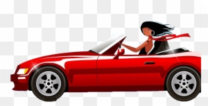 Woman Driving Royalty-free Clip Art - Girl And Car Cartoon Png