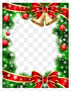 Cute Christmas Png Photo Frame With Christmas Ornaments - Christmas Card Frame Hd