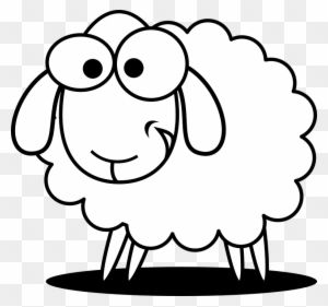 Collection Of Cartoon Animals To Draw - Sheep Black And White - Free  Transparent PNG Clipart Images Download