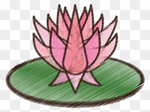 Cute Flower Lotus Leaf Icon Design - Vector Graphics