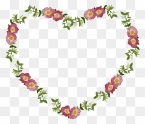 Floral Flower Frame Heart Png Image - Flower Heart Frame Png