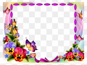 Download Red Flower Frame Transparent Background For - Flower And Butterfly Frame