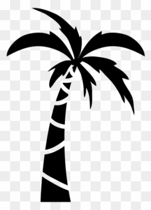 Palm Tree With Leaves Silhouette - Cartoon Simple Palm Tree
