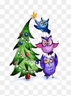 Owls Christmas - Blue Owl Large Tote Bag, Adult Unisex, Natural, Large