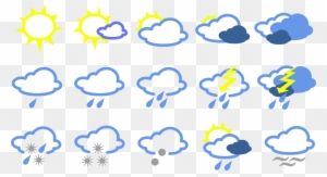Icons Depicting Various Sorts Of Weather - Weather Symbols
