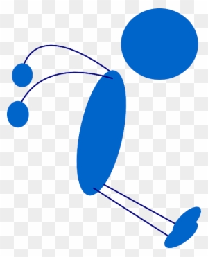 Blue, Stick, Symbol, People, Man, Men, Jumping - Blue Stickman