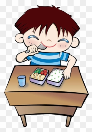 Student Eating Lunch Clip Art - Student Eat Food Clipart