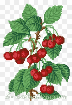 10159 Cross Stitch Cherry Machine Embroidery Design - Схемы Для Вышивания