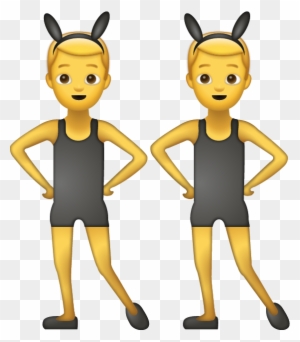 Download Men With Bunny Ears Iphone Emoji Icon In Jpg - Man With Bunny Ears Emoji