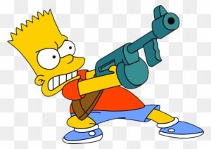 Bart Simpson Marge Simpson Maggie Simpson The Simpsons - Bart Simpson With Gun