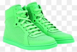 Gucci Neon Green Leather High-top Sneakers - Lime Green Gucci Shoes