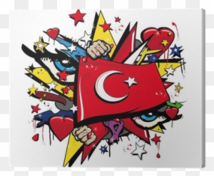 Turkey Flag Graffiti Ottoman Empire Pop Art Illustration - Pop Art Of Canada