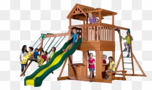 Kids Favorite Backyard Discovery Thunder Ridge All - Backyard Discovery Thunder Ridge All Cedar Swing Set