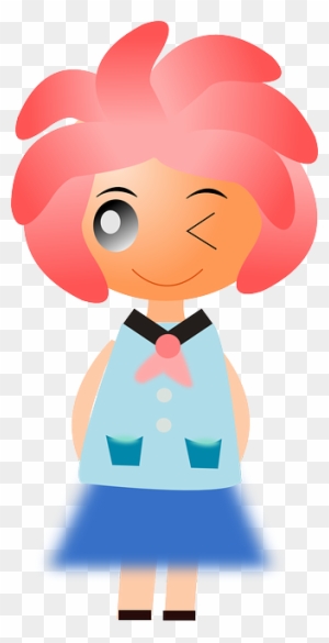 People Woman, Wink, Skirt, Girl, Redhead, People - Woman