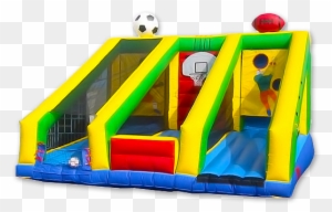 Carnival Game & Fun Fair Game Equipment Rental - Happy Jump 3 In 1 Sports Challenge Inflatable Game