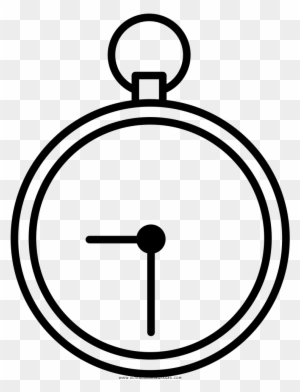 Stopwatch Coloring Page - Pocket Watch Pictogram Stopwatch Coloring Page - Pocket Watch Pictogram