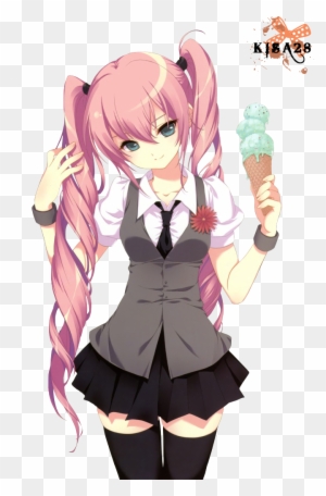 Explore Sorvete De Menta, Garota Anime Rosa E Muito - Anime Girl With Ponytails