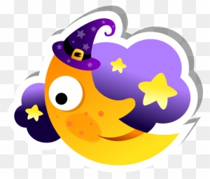 Crescent Moon And Cloud Sticker - Crescent Moon And Cloud Sticker