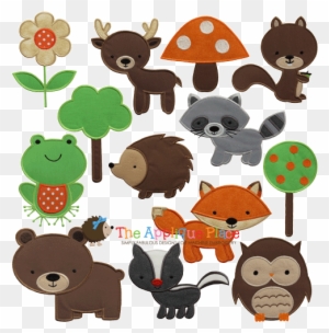 Woodland Animals Set Of 13 Brown Bear, Deer, Forest, - Woodland Creature Felt Pattern