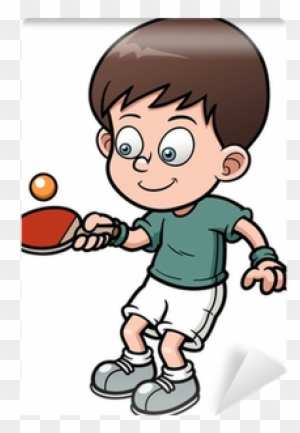 Vector Illustration Of Cartoon Table Tennis Player - Table Tennis Cartoon