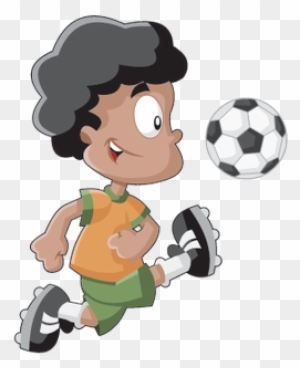 Transparent Kids Playing Soccer Clipart - Menino Jogando Futebol Desenho,  HD Png Download - vhv