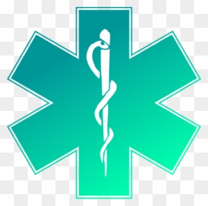 Ems Emergency Medical Service Logo Vector Clip Art - Star Of Life Logo Square Sticker 3" X 3"
