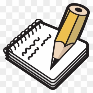 notebook and pencil clip art