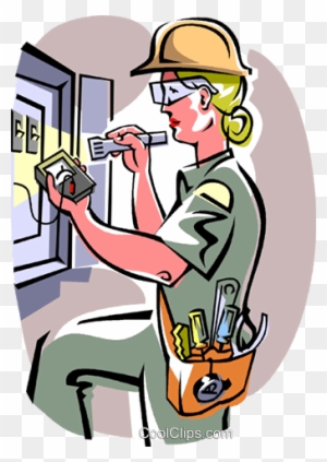 Electrical Clipart Transparent - Female Electrician Clipart