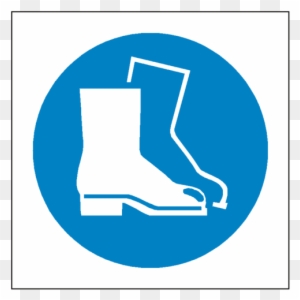 Wear Safety Footwear Symbol Label - Safety Boots Sign