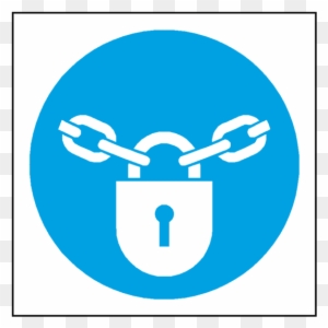 Keep Locked Symbol Door Sticker - Keep Locked Vinyl Safety Labels On-a-roll