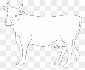 Animals Clipart Cow Black White Outline Clipart - Cow Drawing Side View
