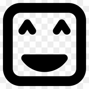 Smile Face Of Square Shape With Closed Happy Eyes Comments - Smile Shape