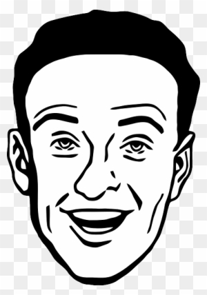 Face, Male, Man, Smile, Smiling, Happy, Eyes, Nose - Man Face Clipart Black And White