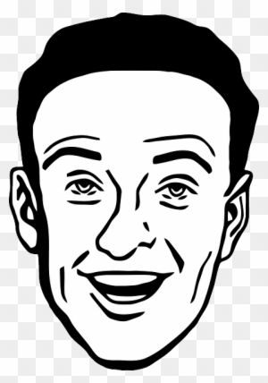 Man Face Clipart Black And White , Png Download - Man Face Clip