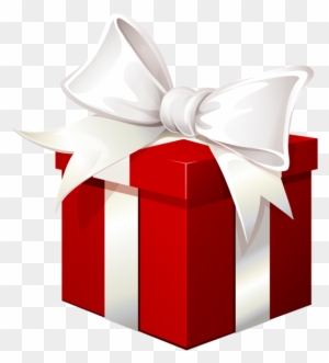 Red Gift Box With White Bow Transparent Png Image - Red Gift Box Png