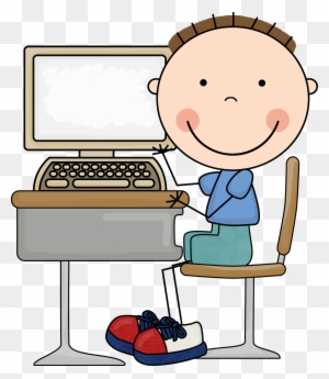 working on computer clipart