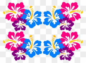 Free Luau Clip Art Clipart - Hawaiian Flowers Border Clip Art