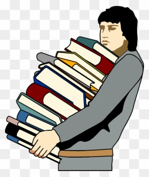 Carrying Books Clipart - Carrying Lots Of Books